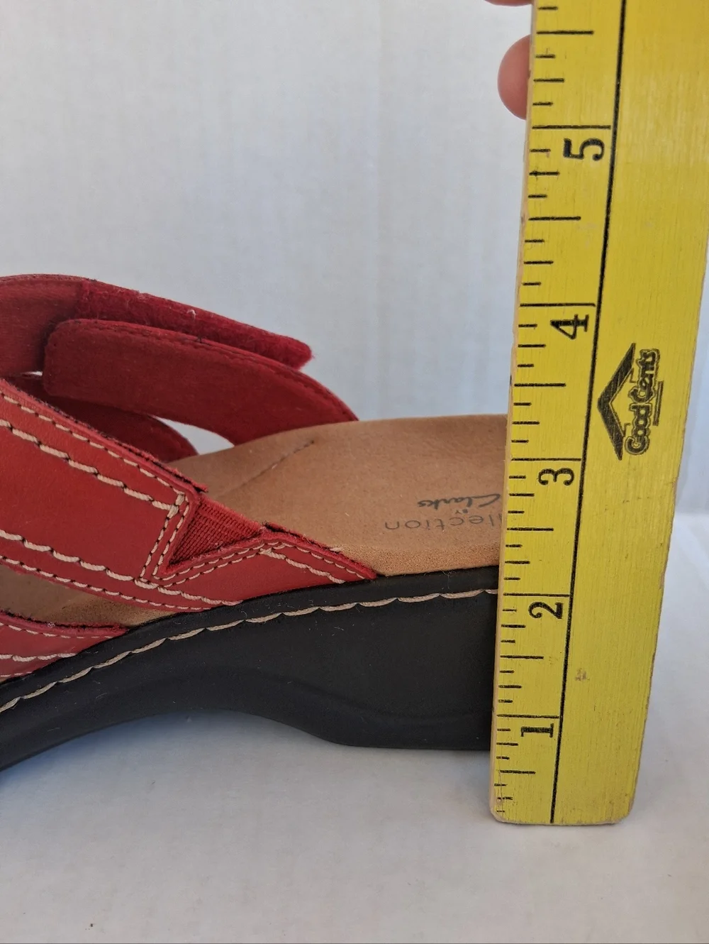 Clarks Red Floral Slide Sandals Sz 9 - Picture 5 of 7